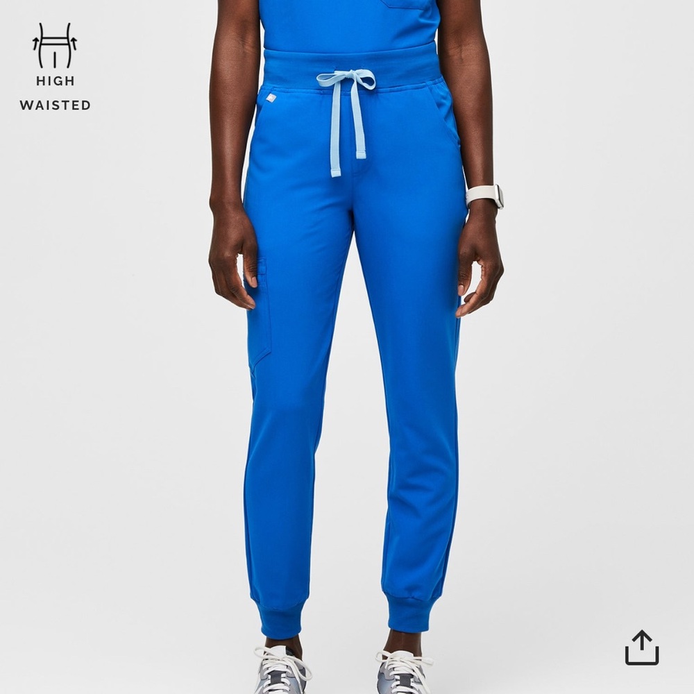 FIGS high waisted Zamora joggers: royal blue XL